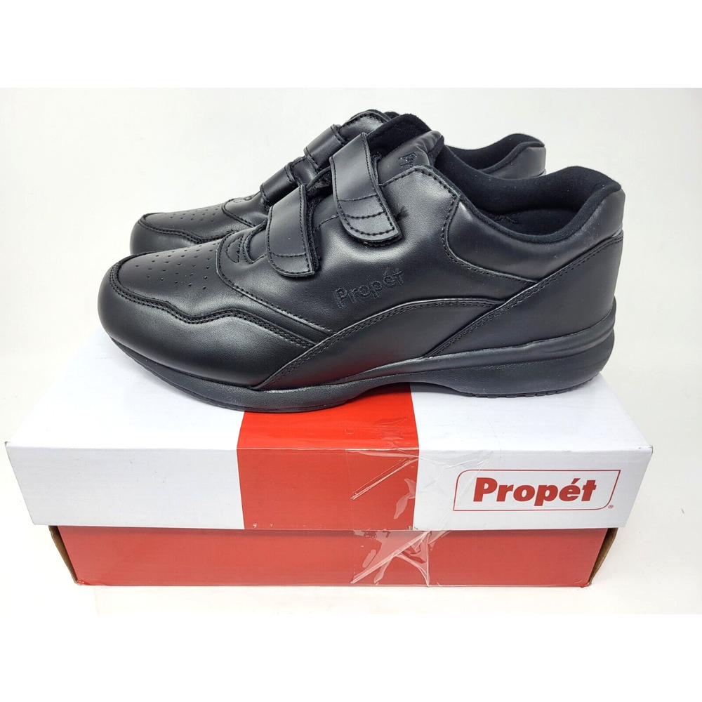 Propet Women's Tour Walker Strap Sneaker Shoes Black 9D W3902